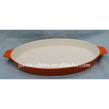 15"oval oven plate w/handle